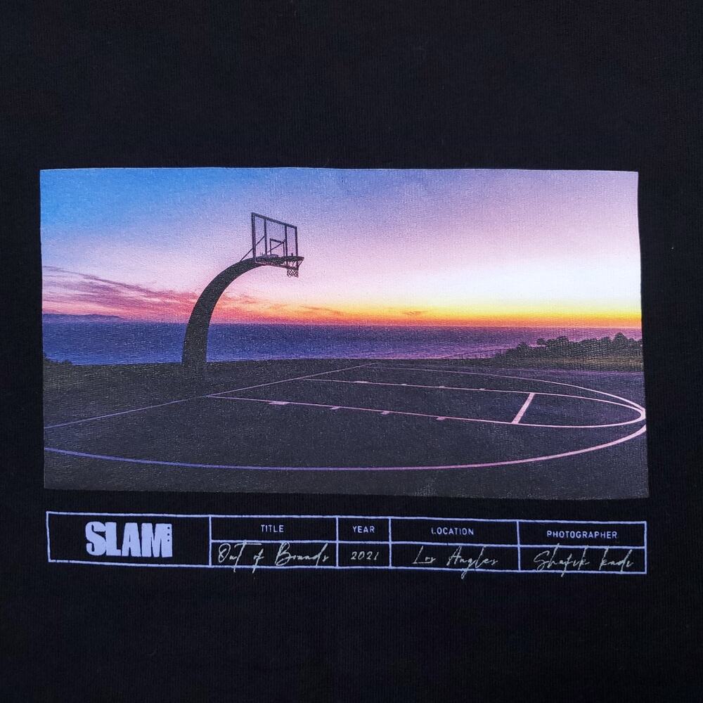 SLAM x Shafik Kadi Out of Bounds T Shirt Men L Black‎ RARE Streetwear Basketball